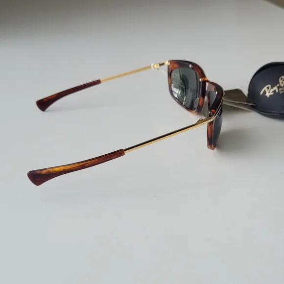 1980's Vintage Bausch & Lomb Ray Ban L1001 Tortoise Brown/Gold - Size 62mm - Picture 5 of 11